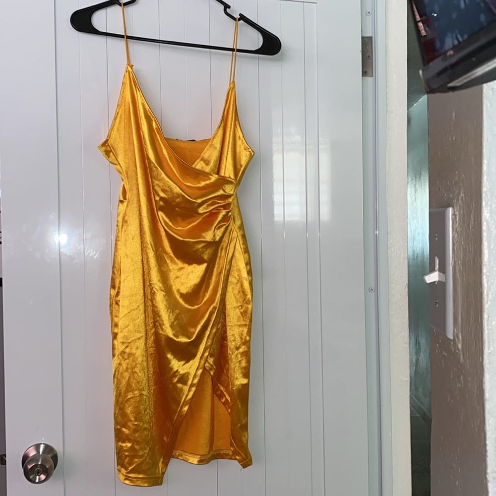 Cami Draped Crossover Slip Party Dress